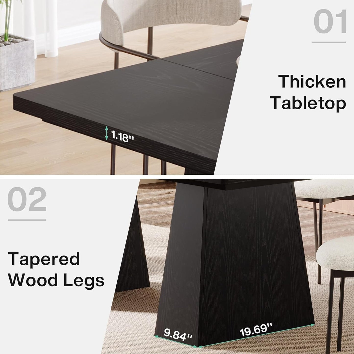 Modern Black Rectangular Table