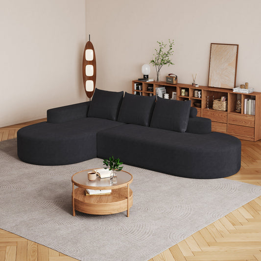 Dark Chenille 108.5' L Shaped Sofa