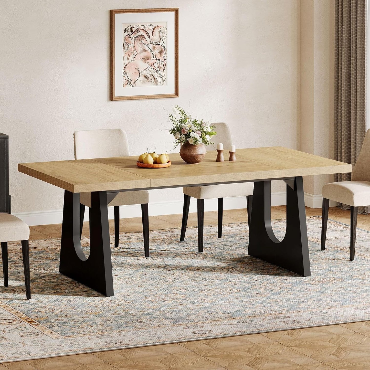Rustic 70" Farmhouse Dining Table for 6–8 People