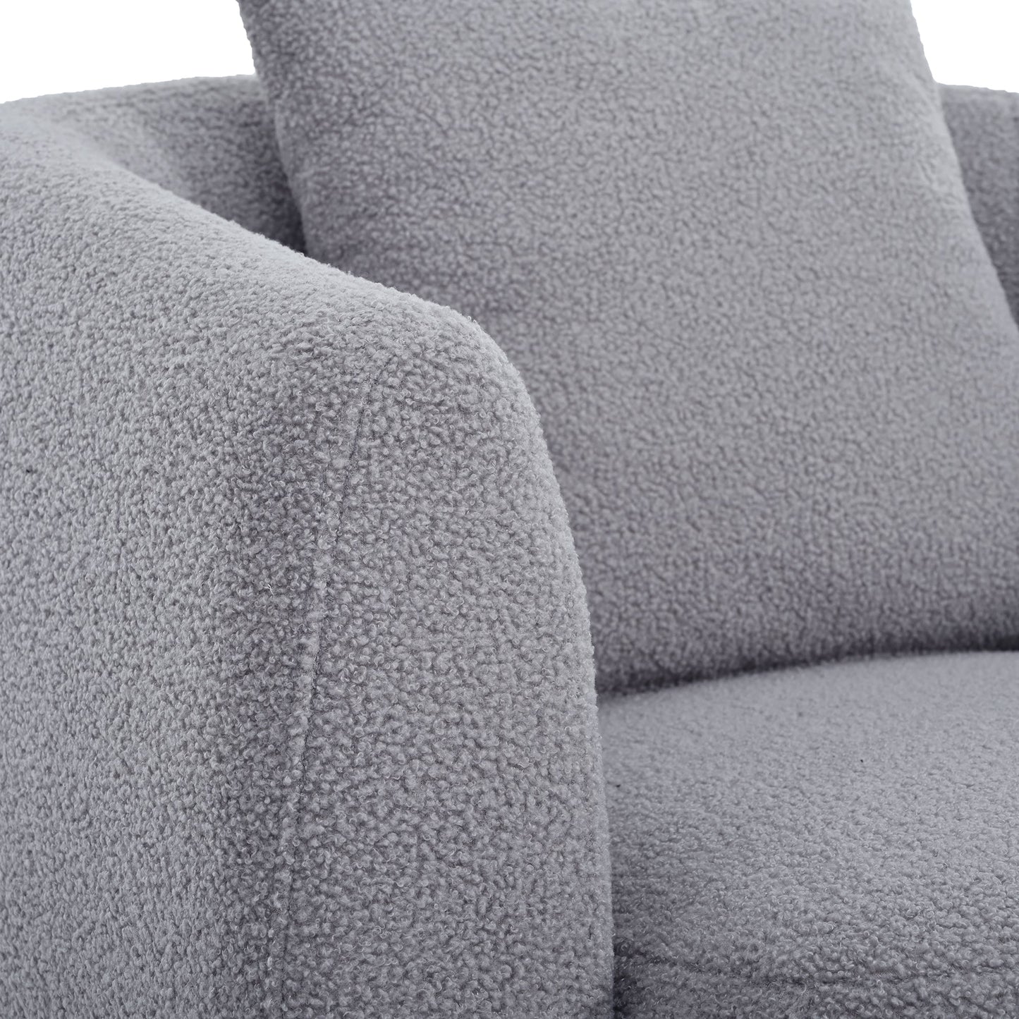 Modern Cashew-Shaped Sofa Set in Soft Grey