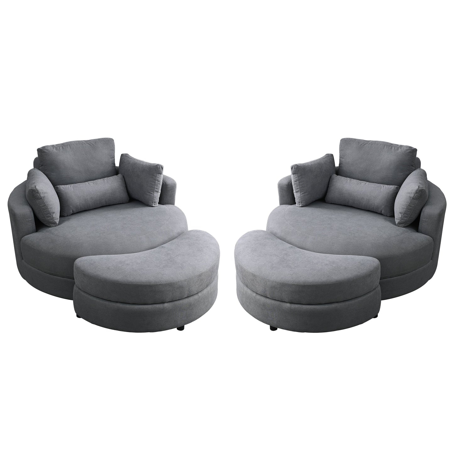 Swivel Accent Barrel Modern Dark Grey Sofa Lounge Club Big Round Chair