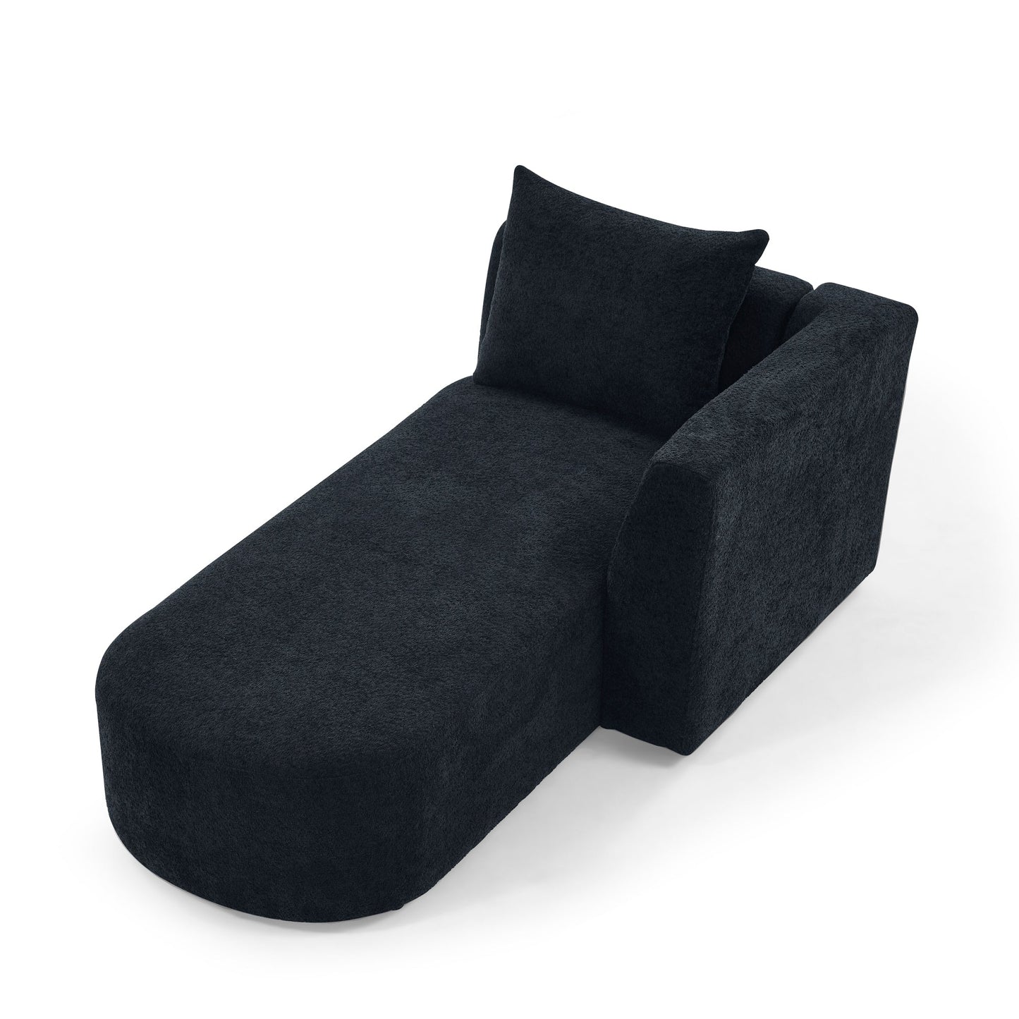 Black Modular Left Chaise for Sectional Sofa