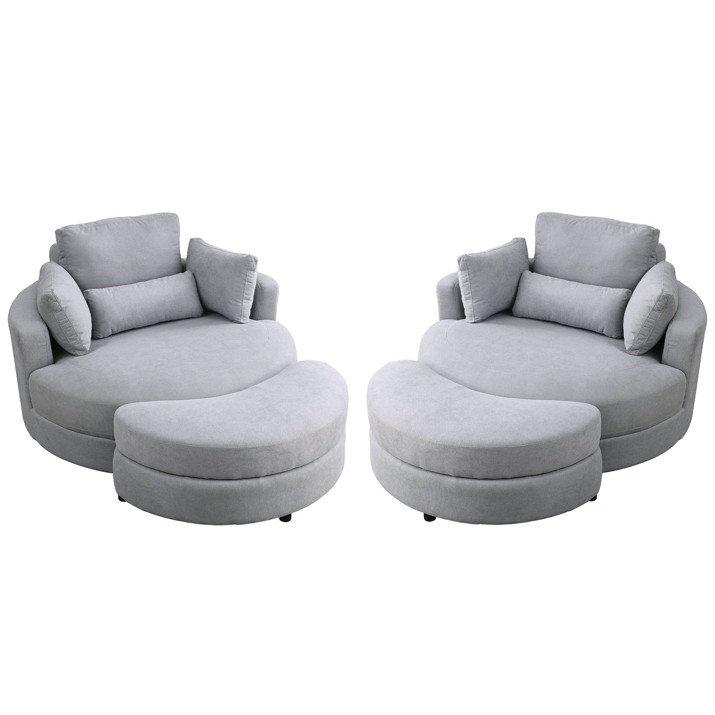 Swivel Accent Barrel Modern Grey Sofa Lounge Club Big Round Chair with