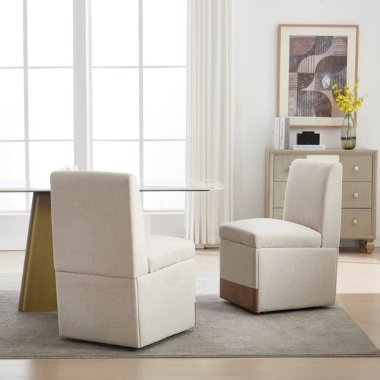 360 Degree Swivel Upholstered Dining Chairs Set of 2 Swivel Dining