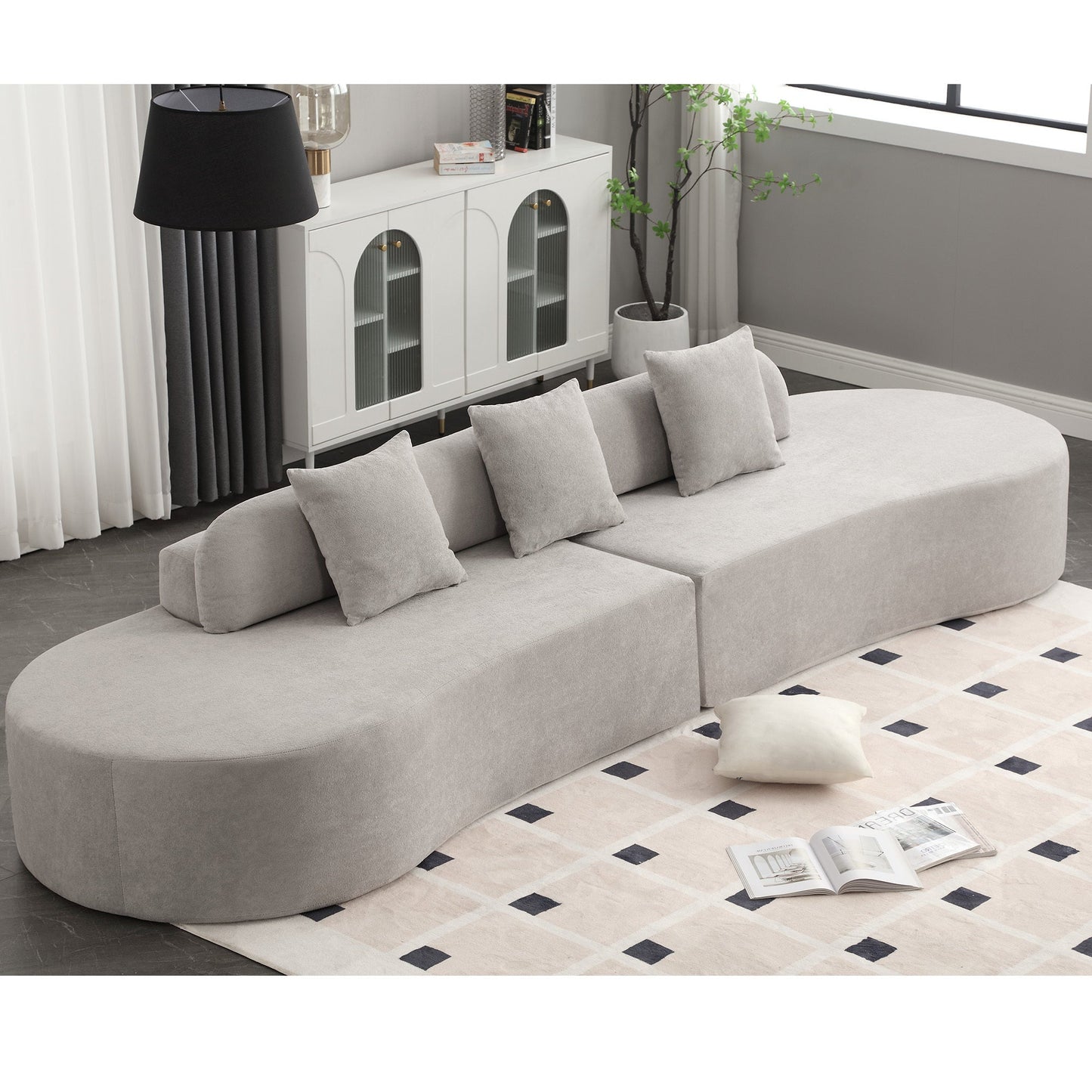 Curved Cloud Modular Sofa Gray
