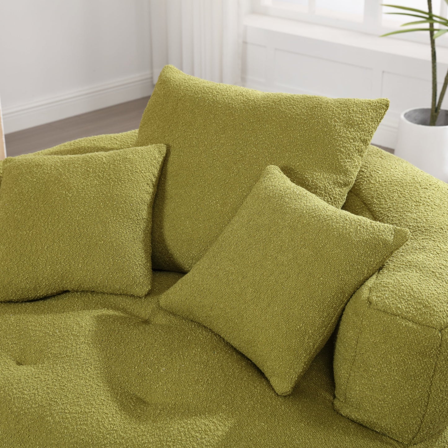 Chenille Sponge single sofa,No Assembly Required,Fluffy Modern Sleeper