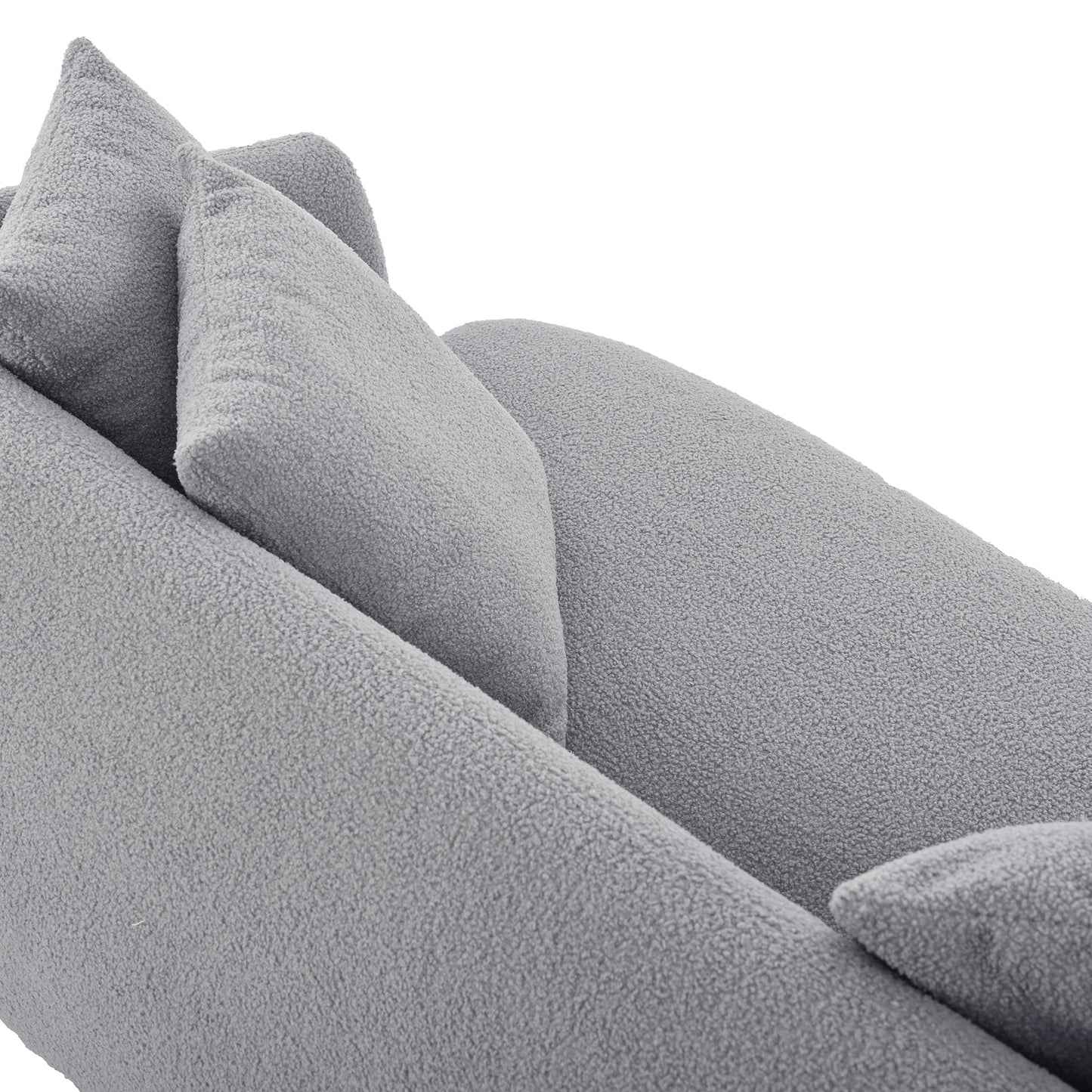 Modern Cashew-Shaped Sofa Set in Soft Grey