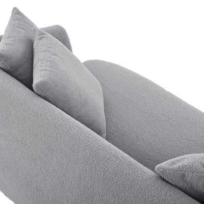 Modern Cashew-Shaped Sofa Set in Soft Grey