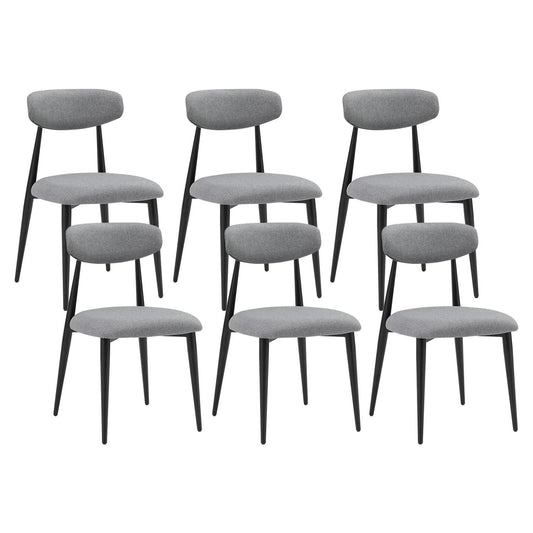 (Set of 6)Modern Gray Dining Chair with Curved Backrest