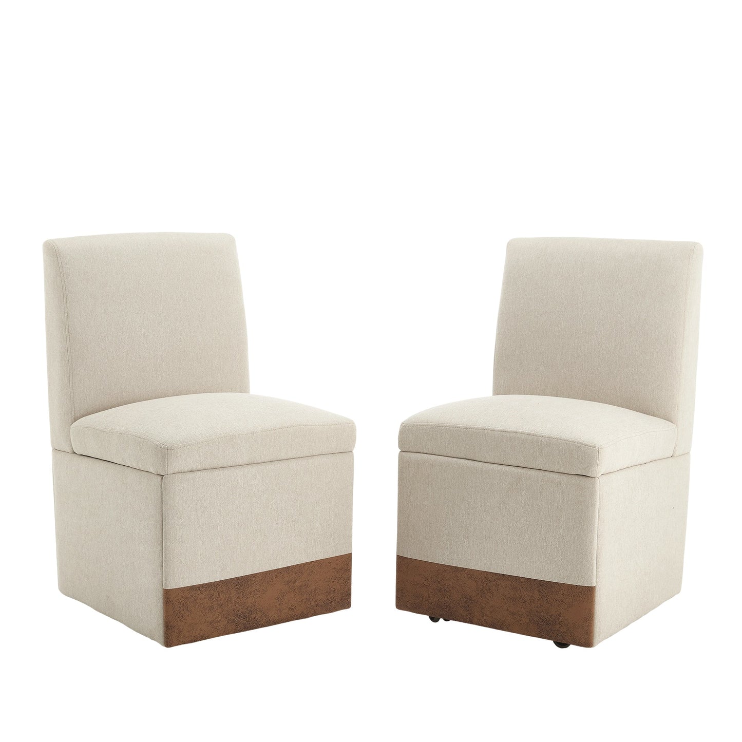 360 Degree Swivel Upholstered Dining Chairs Set of 2 Swivel Dining