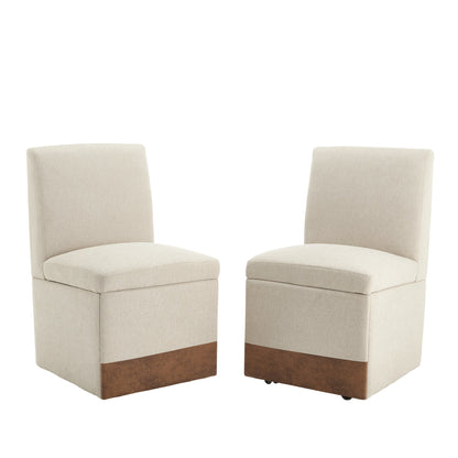 360 Degree Swivel Upholstered Dining Chairs Set of 2 Swivel Dining