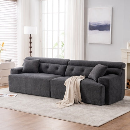 LY-029 GRAY COMPRESSION SOFA 4-seater Combined Sofa, Wood Grain