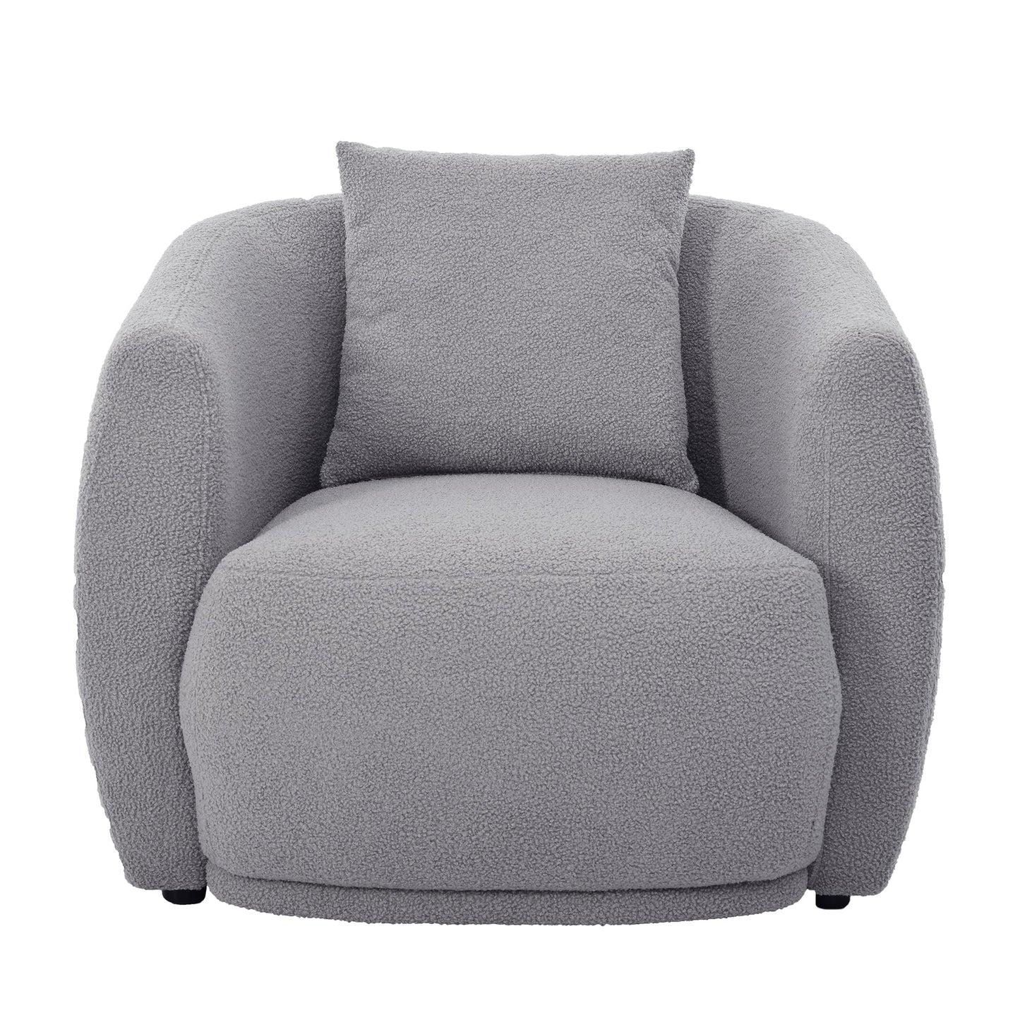 Modern Cashew-Shaped Sofa Set in Soft Grey