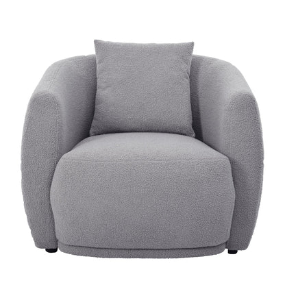 Modern Cashew-Shaped Sofa Set in Soft Grey