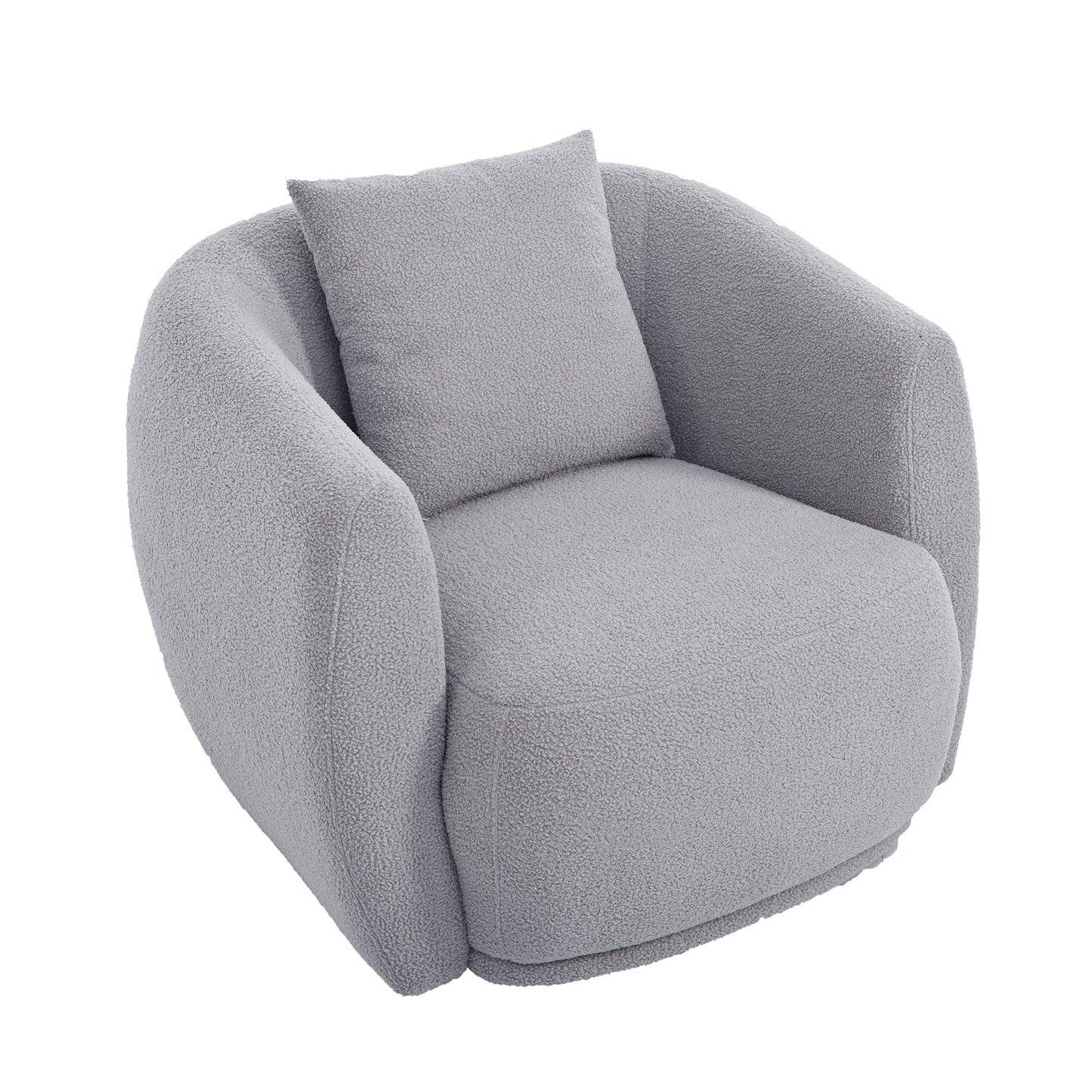 Modern Cashew-Shaped Sofa Set in Soft Grey