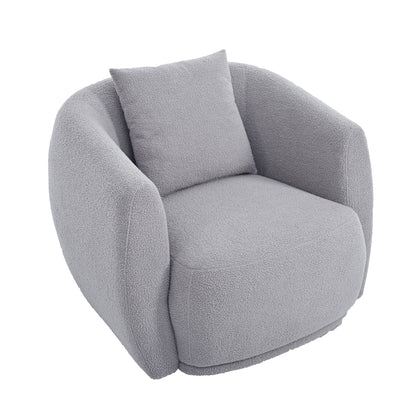 Modern Cashew-Shaped Sofa Set in Soft Grey