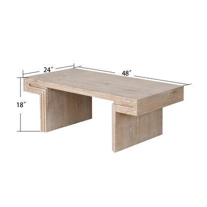 Antique Natural Wood Coffee Table
