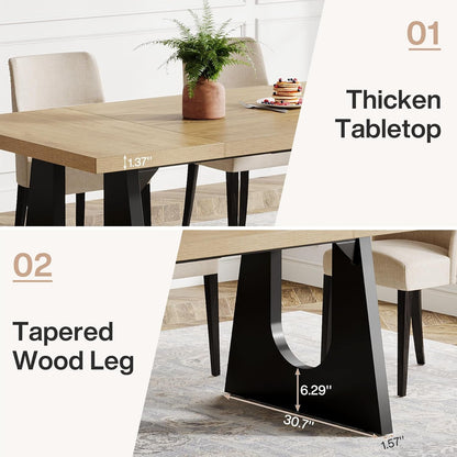 Rustic 70" Farmhouse Dining Table for 6–8 People