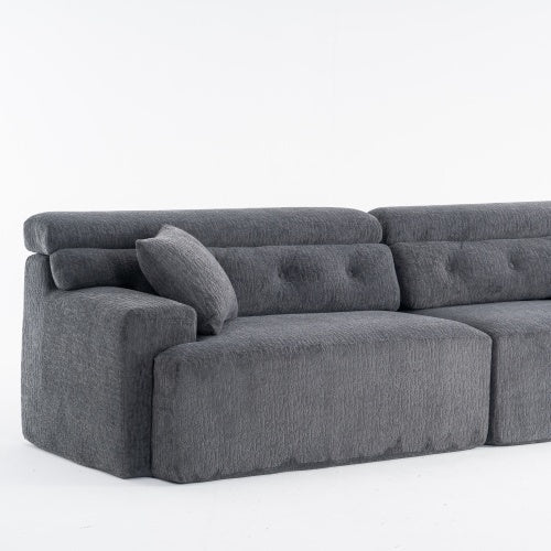 LY-029 GRAY COMPRESSION SOFA 4-seater Combined Sofa, Wood Grain