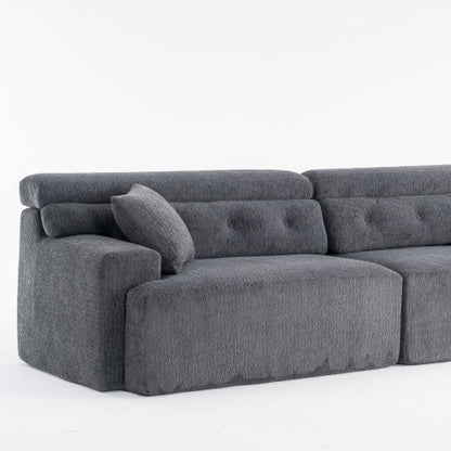 LY-029 GRAY COMPRESSION SOFA 4-seater Combined Sofa, Wood Grain