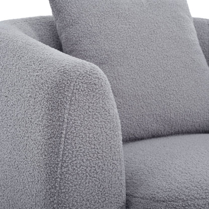 Modern Cashew-Shaped Sofa Set in Soft Grey