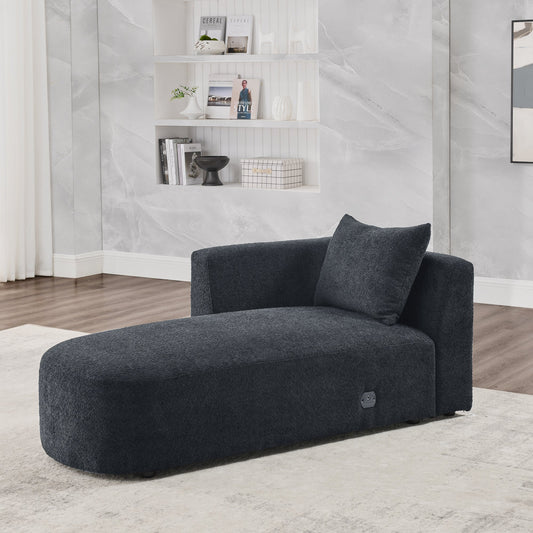 Black Modular Left Chaise for Sectional Sofa