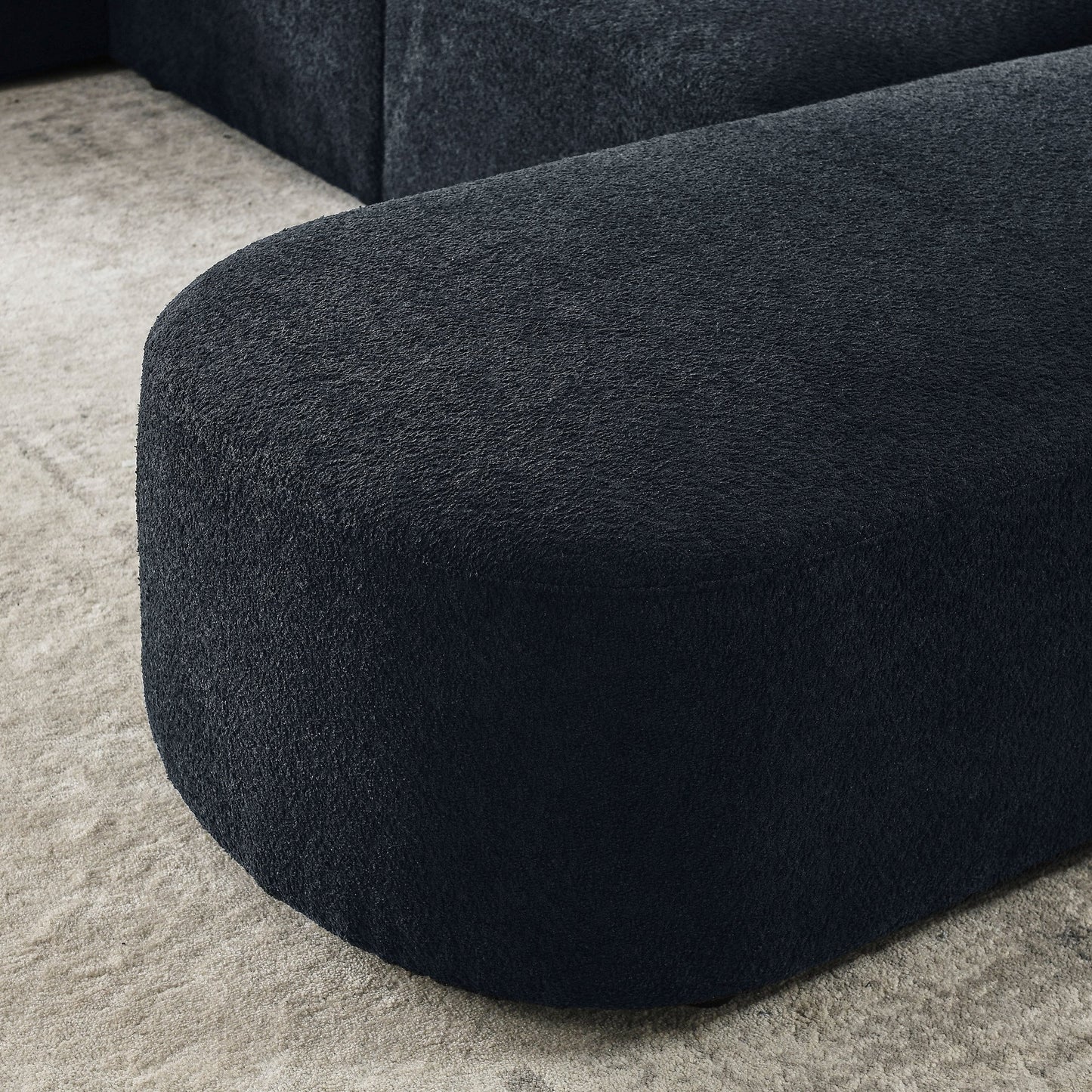 Black Modular Left Chaise for Sectional Sofa