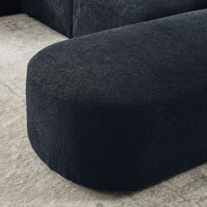 Black Modular Left Chaise for Sectional Sofa