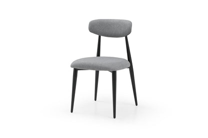(Set of 6)Modern Gray Dining Chair with Curved Backrest