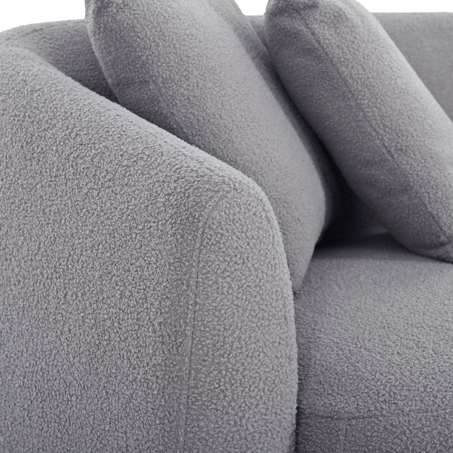 Modern Cashew-Shaped Sofa Set in Soft Grey