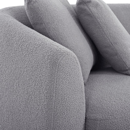 Modern Cashew-Shaped Sofa Set in Soft Grey