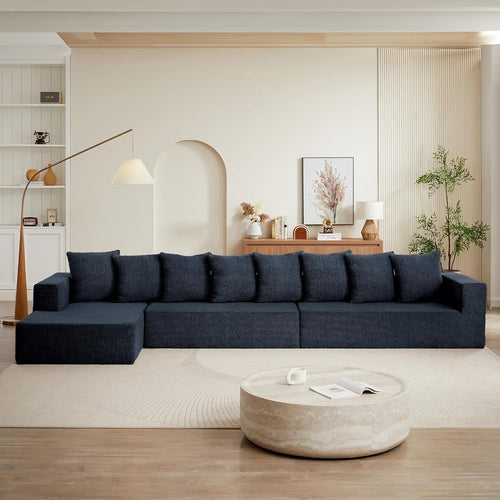 Black Chenille Sofa 159"