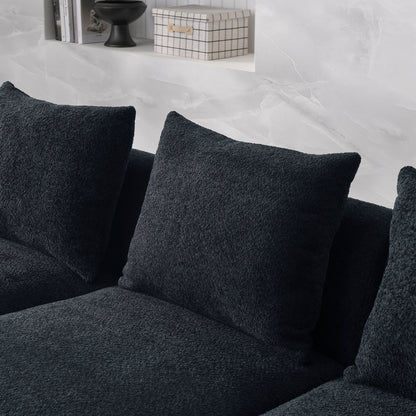 Black Modular Left Chaise for Sectional Sofa
