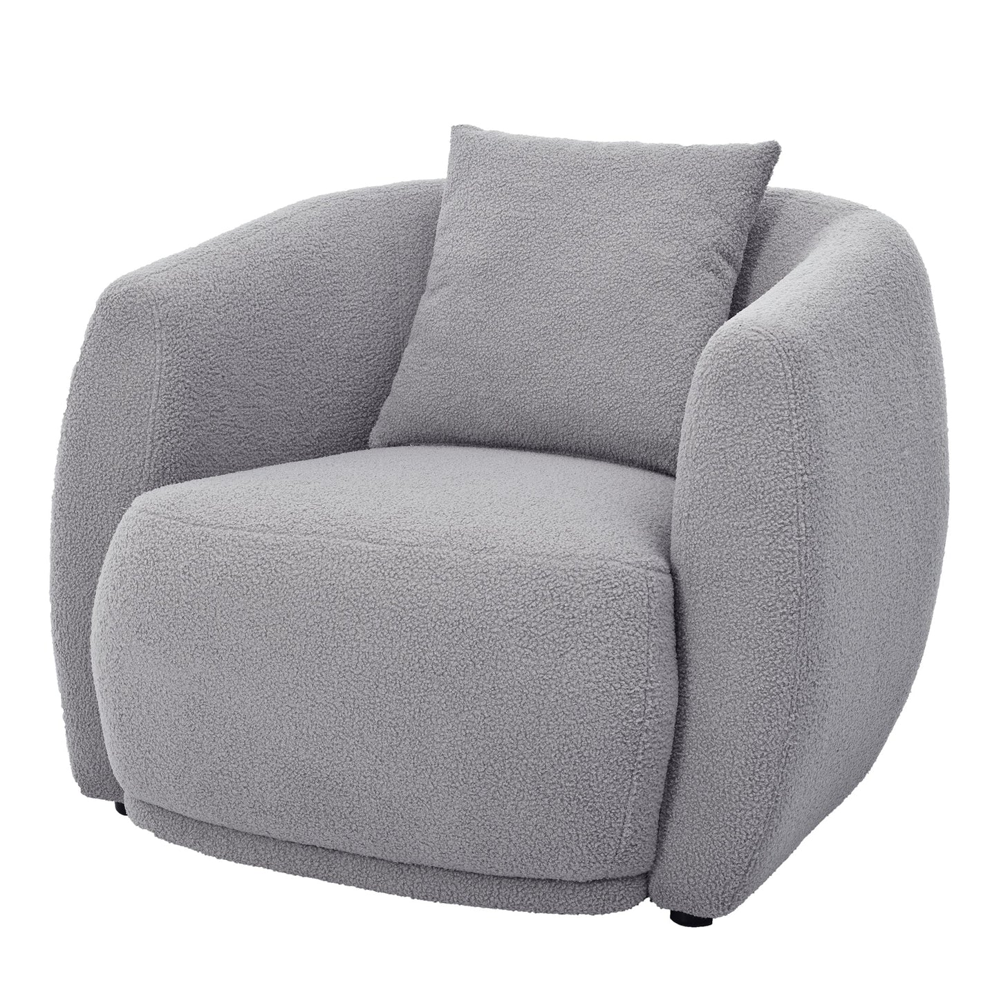 Modern Cashew-Shaped Sofa Set in Soft Grey