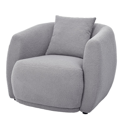 Modern Cashew-Shaped Sofa Set in Soft Grey