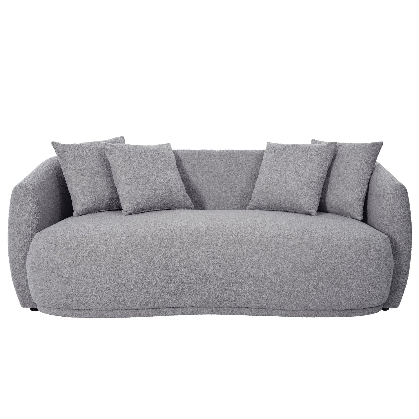 Modern Cashew-Shaped Sofa Set in Soft Grey