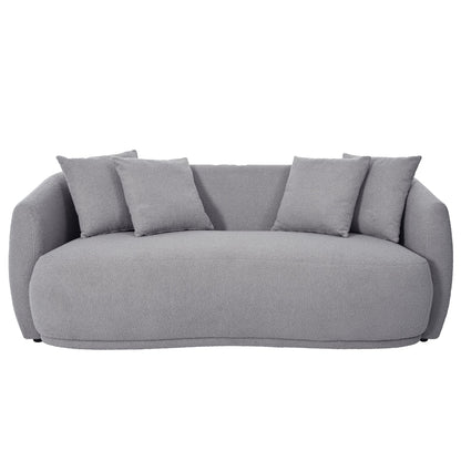 Modern Cashew-Shaped Sofa Set in Soft Grey