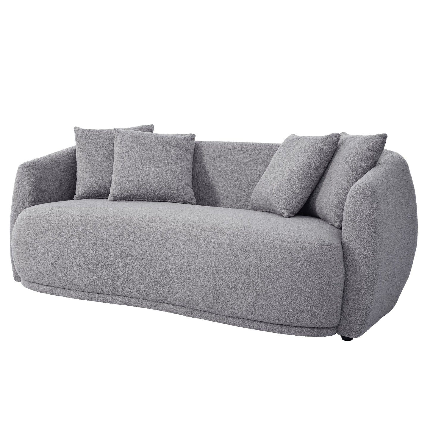 Modern Cashew-Shaped Sofa Set in Soft Grey