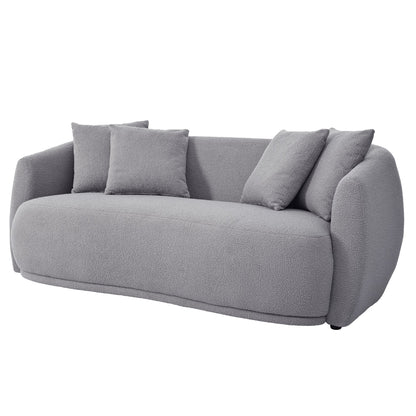 Modern Cashew-Shaped Sofa Set in Soft Grey