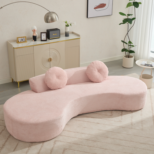 Curved Modern Pink Modular Sofa