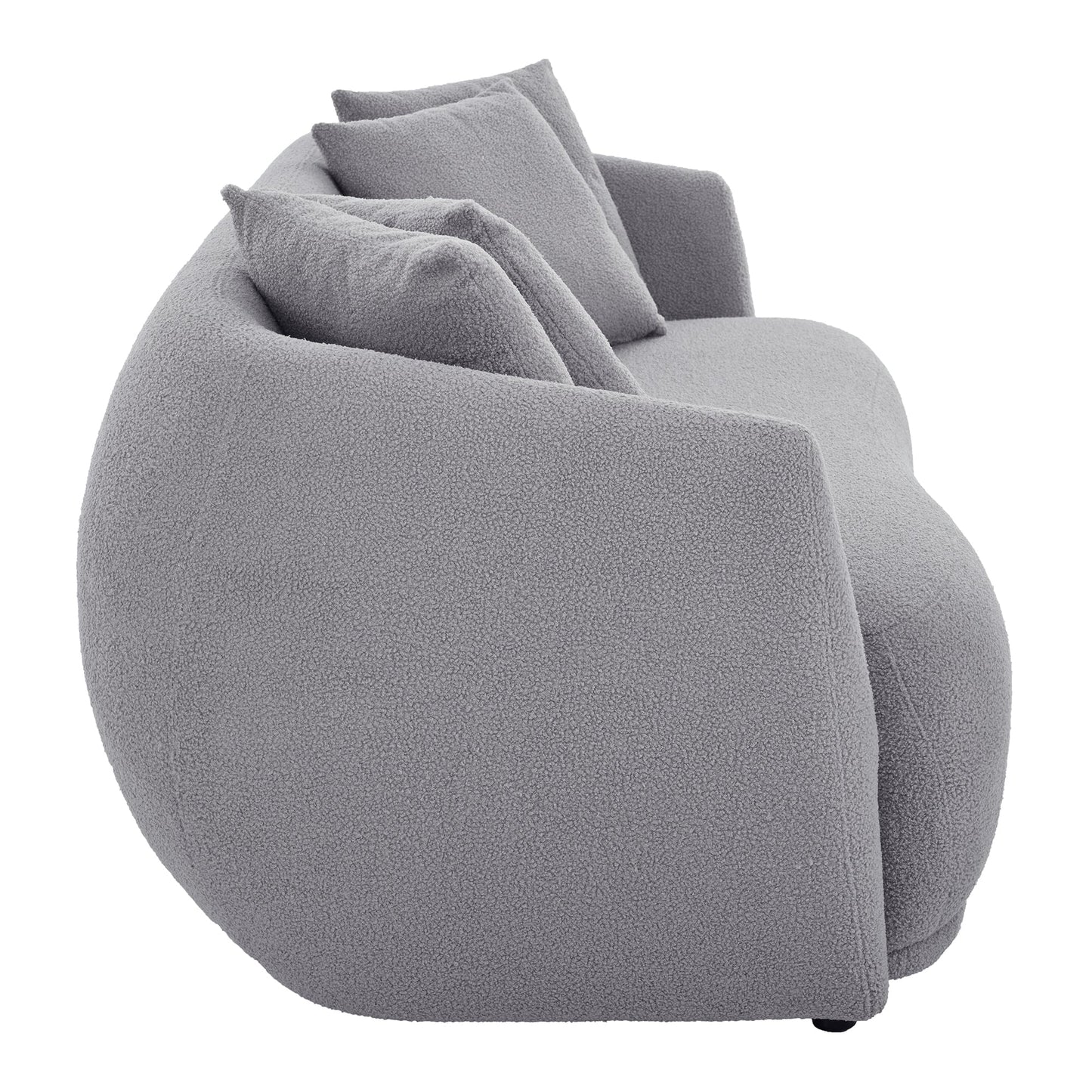 Modern Cashew-Shaped Sofa Set in Soft Grey
