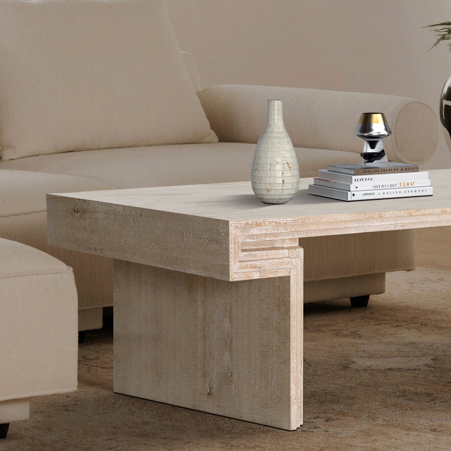 Antique Natural Wood Coffee Table