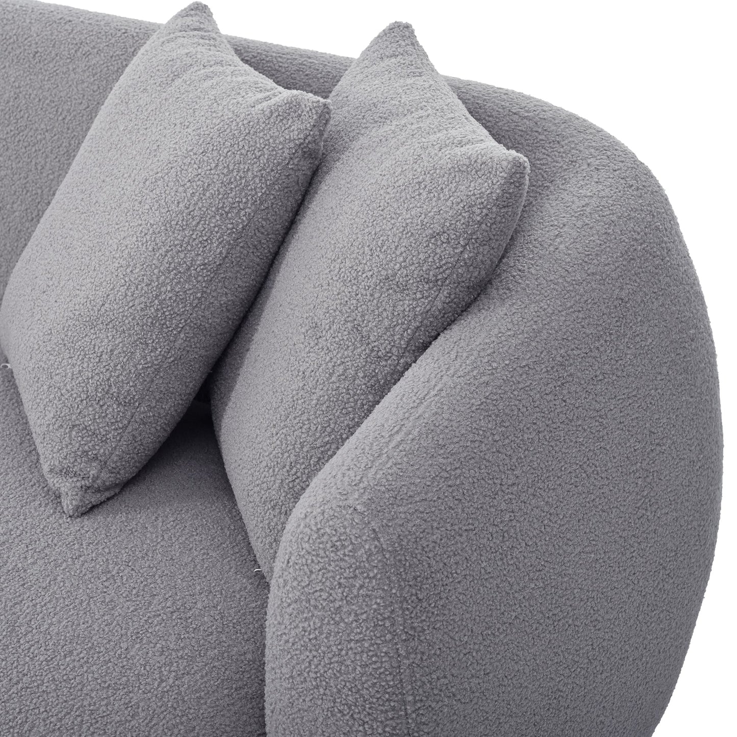 Modern Cashew-Shaped Sofa Set in Soft Grey
