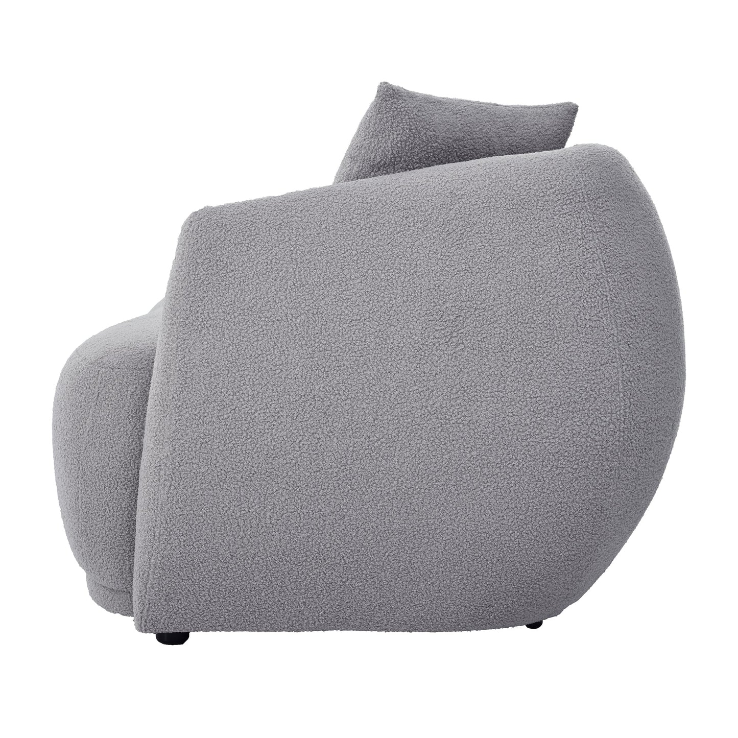 Modern Cashew-Shaped Sofa Set in Soft Grey