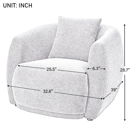 Modern Cashew-Shaped Sofa Set in Soft Grey