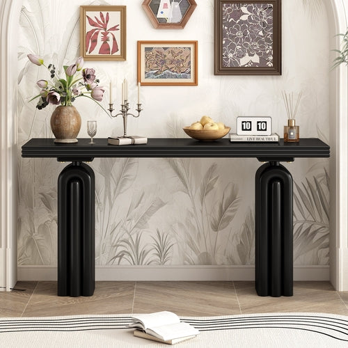 60-Inch Modern Black Console Table