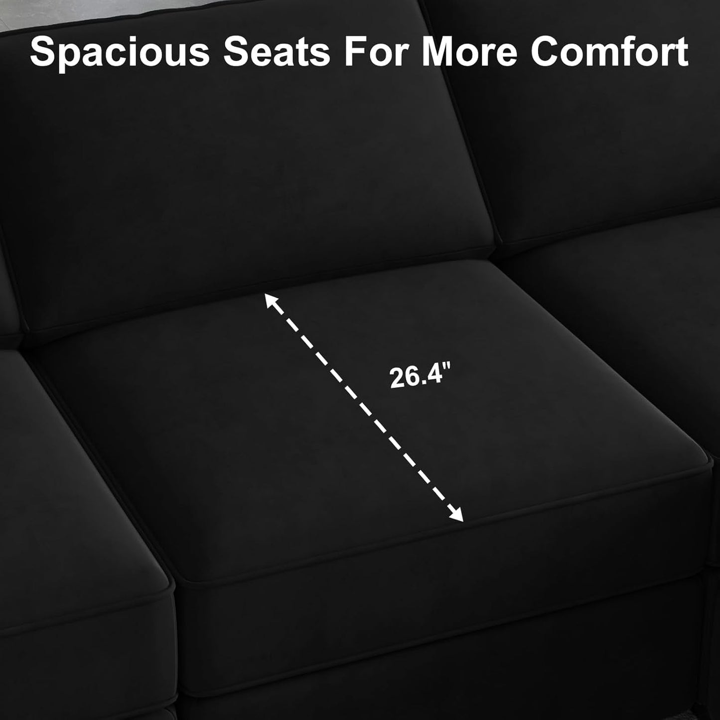 Modular  Sofa Velvet Couch with Chaise