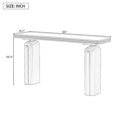60-Inch Modern Black Console Table