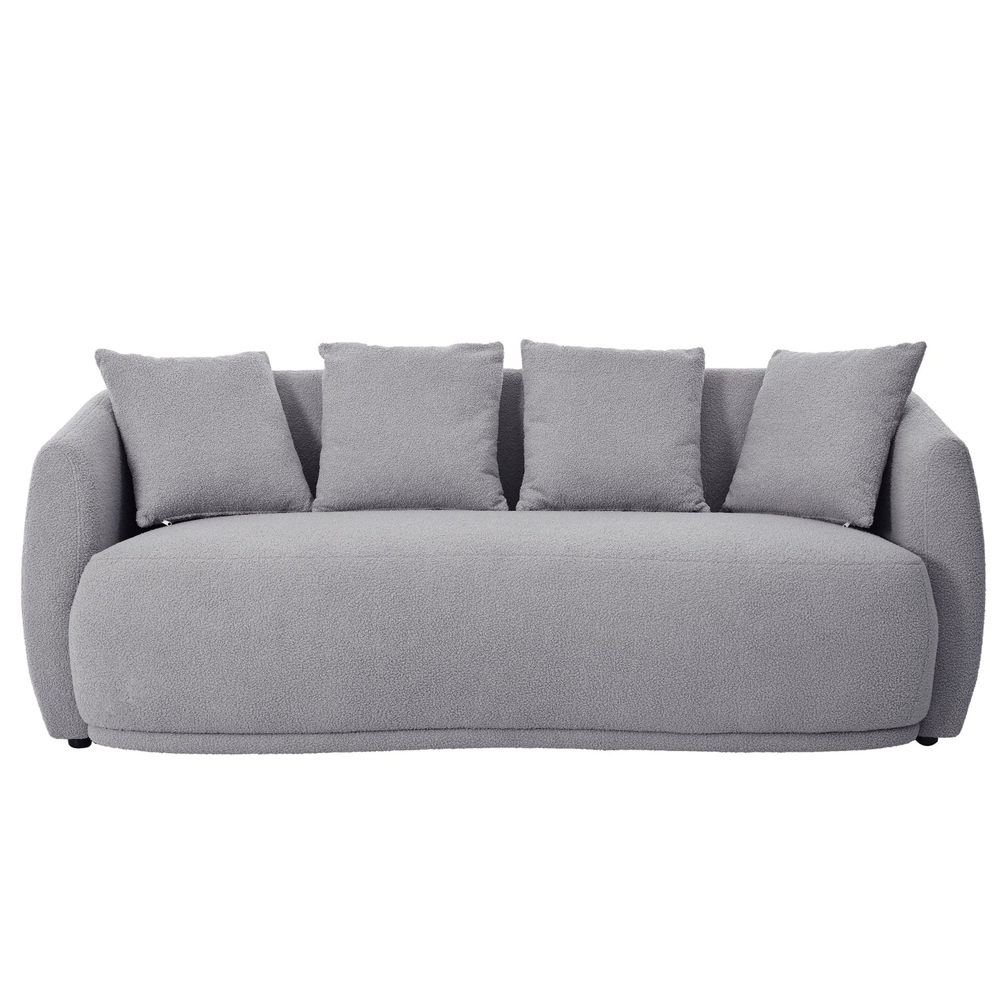 Modern Cashew-Shaped Sofa Set in Soft Grey