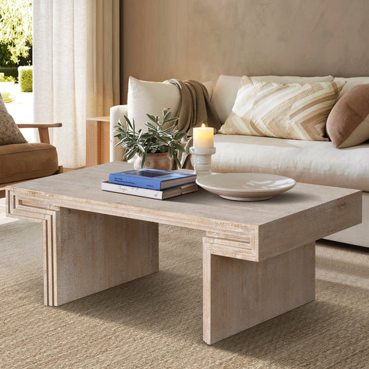 Antique Natural Wood Coffee Table